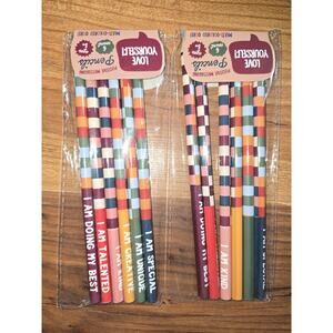 12 Pack Inspirational Pencils Teacher Student Classroom Multi-Colored Cores b4